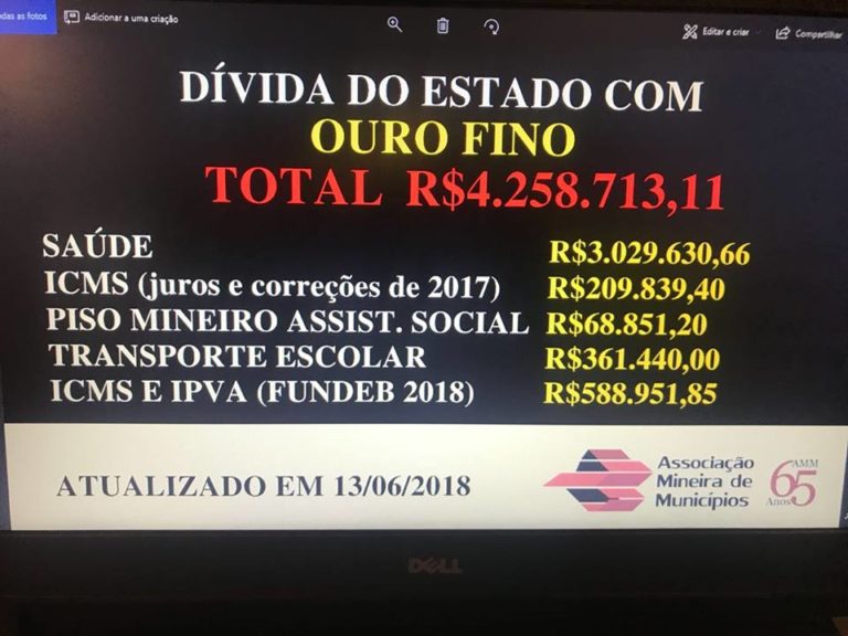 Governo de Minas deve mais de R$ 4 Mi a Ouro Fino
