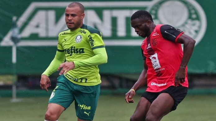 Pouso Alegre empata jogo-treino com o Palmeiras em SP Foto César Greco Palmeiras